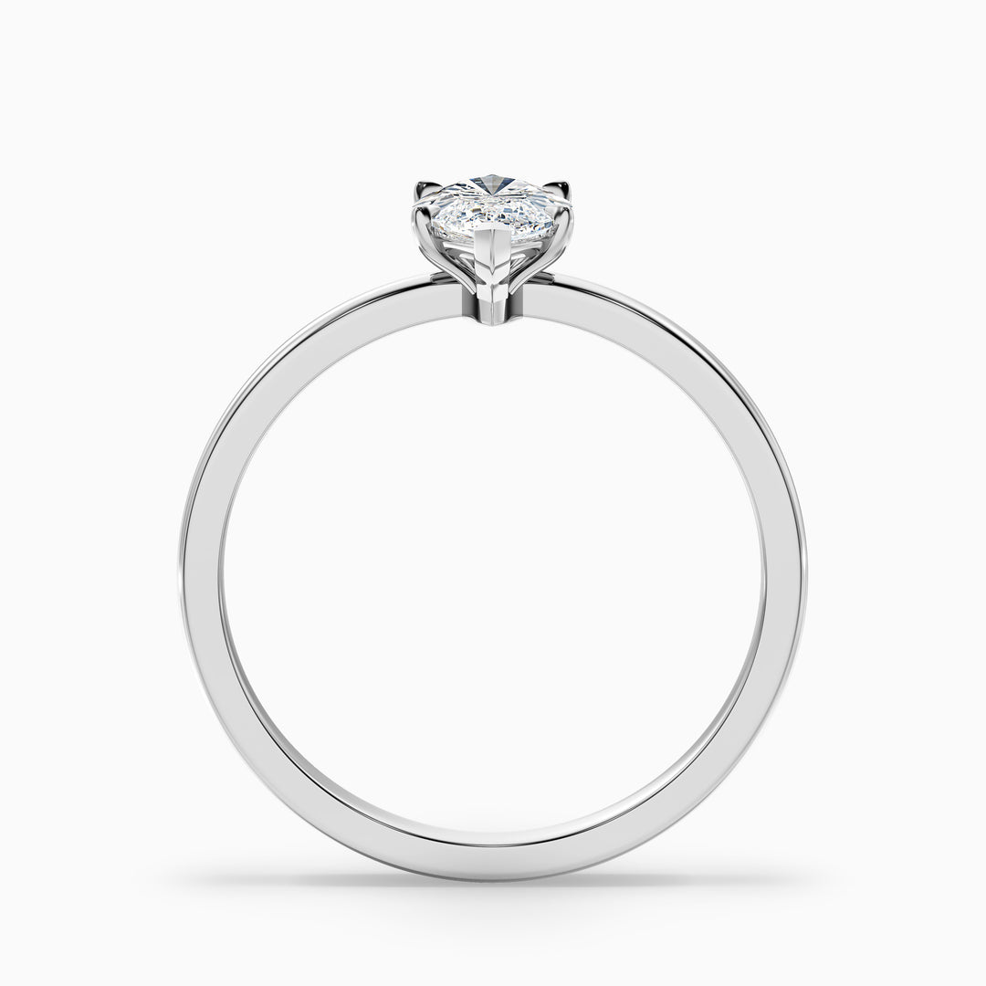 Verne 4 Carat Marquise Cut Low Profile Solitaire Moissanite Diamond Ring in 925 Sterling Silver