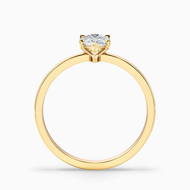 Verne 4 Carat Marquise Cut Low Profile Solitaire Moissanite Diamond Ring in 925 Sterling Silver