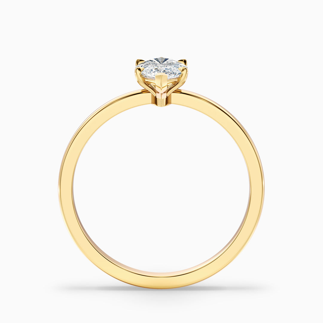 Dora 1 Carat Marquise Cut Low Profile Solitaire Lab Grown Diamond Ring in 925 Sterling Silver