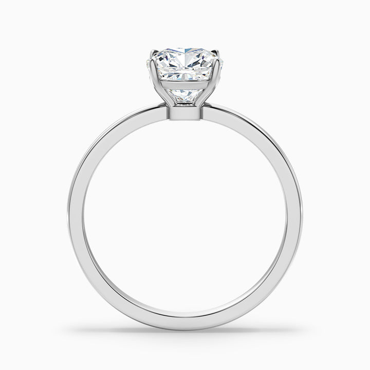 Chaya 1 Carat Cushion Cut Low Profile Solitaire Moissanite Diamond Ring in 10k Yellow Gold