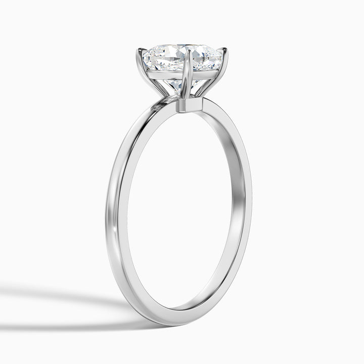 harly 1 carat cushion cut low profile solitaire lab grown diamond ring in 925 sterling silver - Detail View
