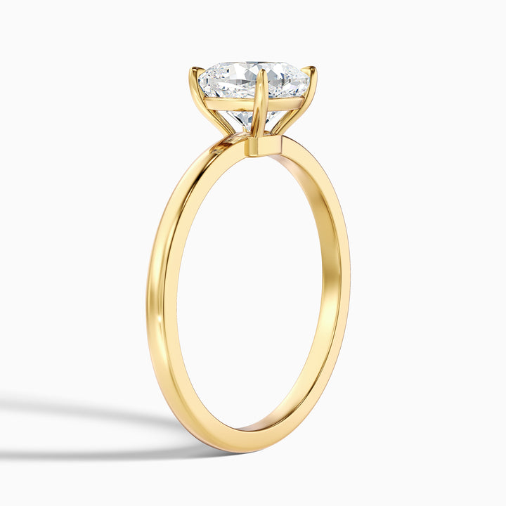 Chaya 1 Carat Cushion Cut Low Profile Solitaire Moissanite Diamond Ring in 10k Yellow Gold