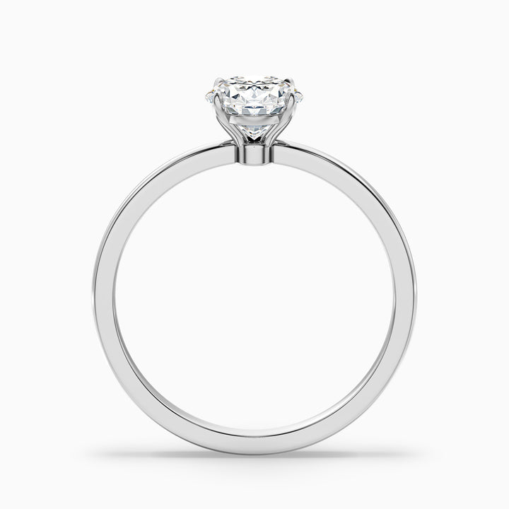 Ayana 1 Carat Oval Cut Low Profile Solitaire Moissanite Diamond Ring in 10k Yellow Gold