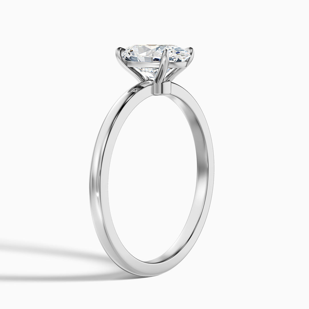 kaley 4.5 carat oval cut low profile solitaire lab grown diamond ring in 10k white gold - Detail View
