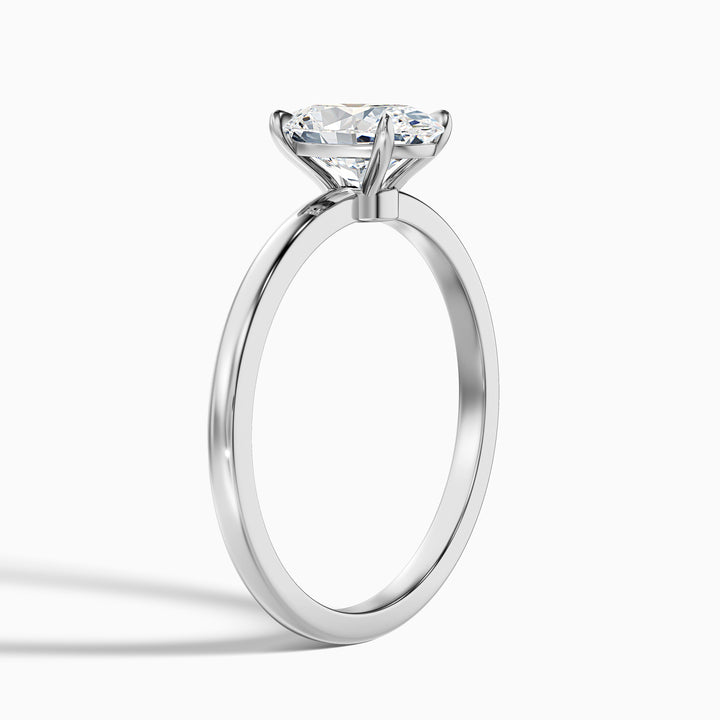 Ayana 4.5 Carat Oval Cut Low Profile Solitaire Moissanite Diamond Ring in 925 Sterling Silver