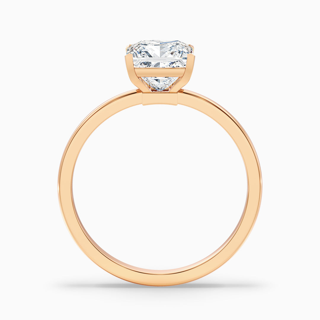 nasya 3 carat princess cut low profile solitaire lab grown diamond ring in 925 sterling silver - Side View