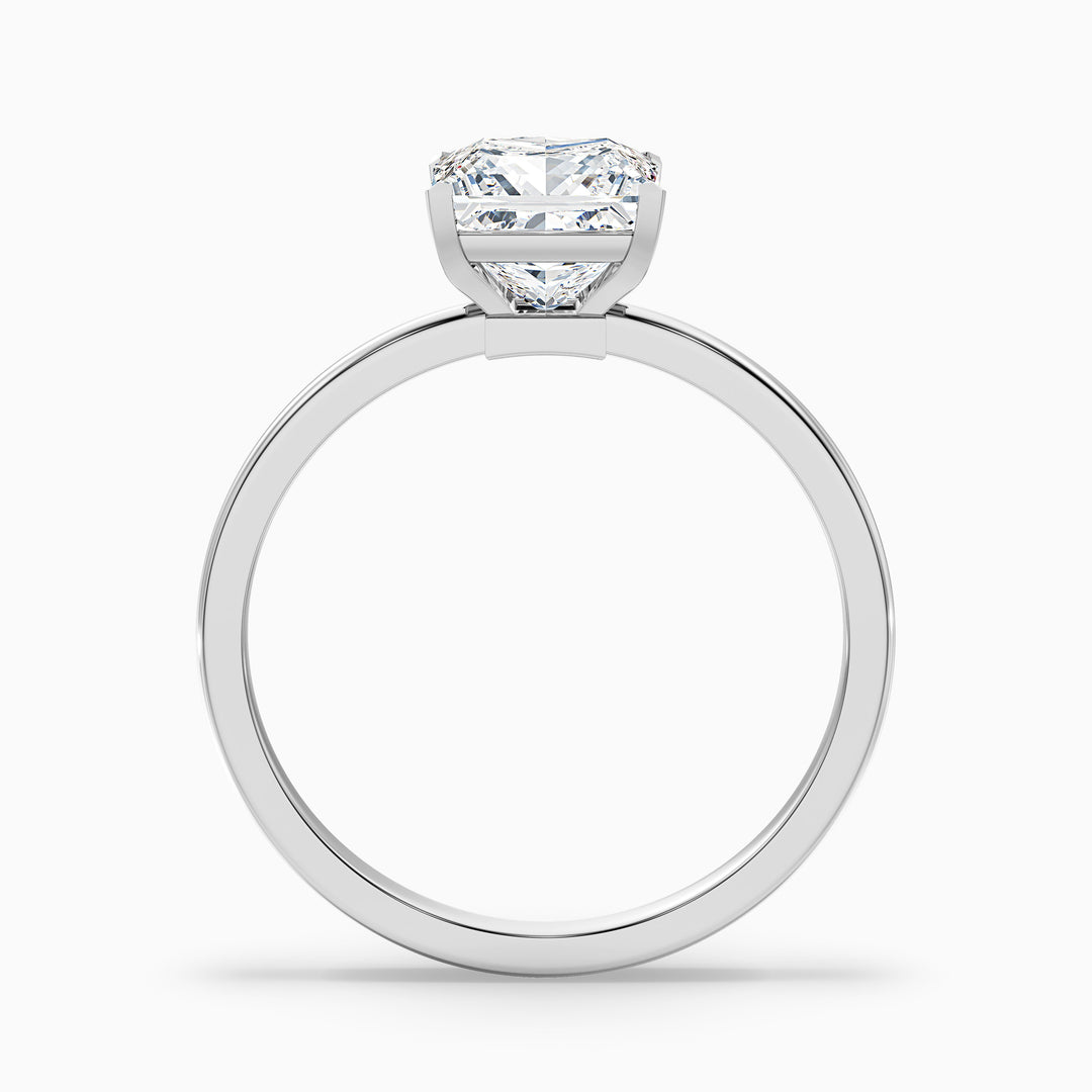 nasya 2 carat princess cut low profile solitaire lab grown diamond ring in 14k yellow gold - Side View
