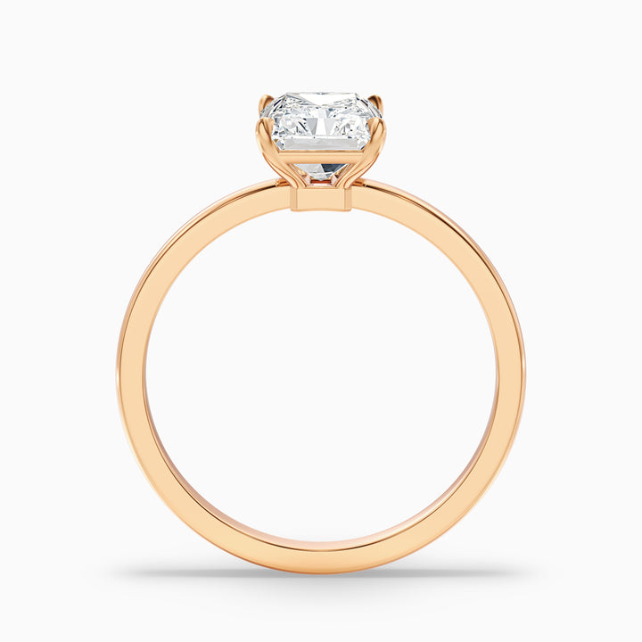 qiana 5 carat radiant cut low profile solitaire lab grown diamond ring in 925 sterling silver - Side View