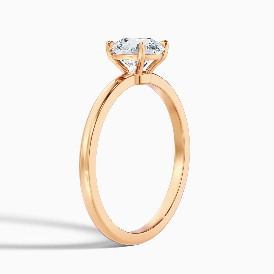 Arlen 1 Carat Round Cut Low Profile Solitaire Moissanite Diamond Ring in 10k Yellow Gold