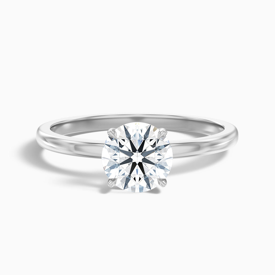 Arlen 1 Carat Round Cut Low Profile Solitaire Moissanite Diamond Ring in 10k Yellow Gold