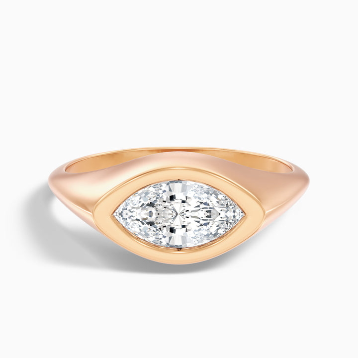Sydney 2 Carat Marquise East West Bezel Lab Grown Diamond Ring In 14k Yellow Gold