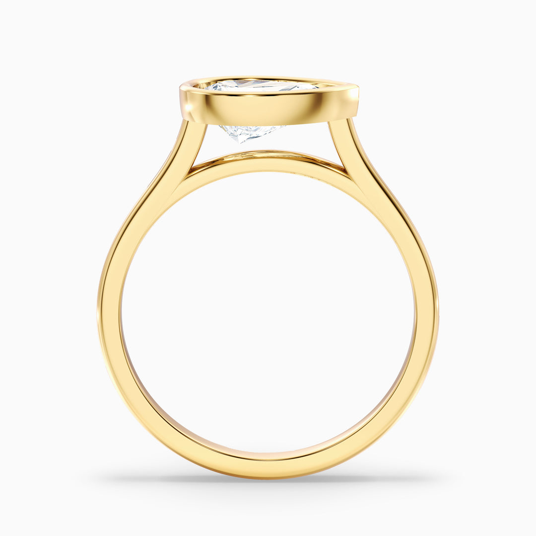 Edie 2 Carat Pear Cut East West Bezel Lab Grown Diamond Engagement Ring in 18k White Gold