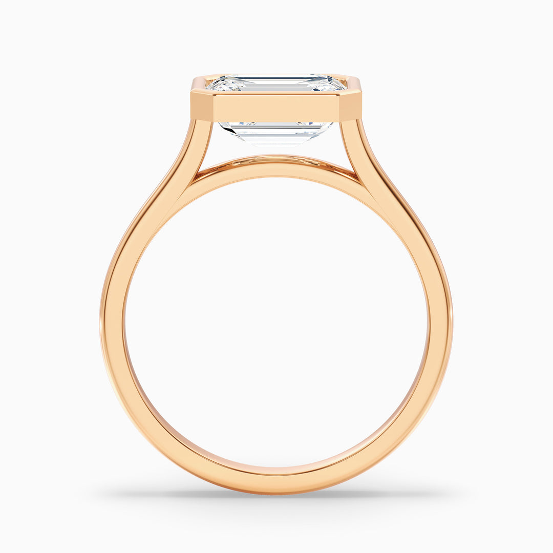Briana 3 Carat Emerald East West Bezel Lab Grown Diamond Ring In 14k Yellow Gold