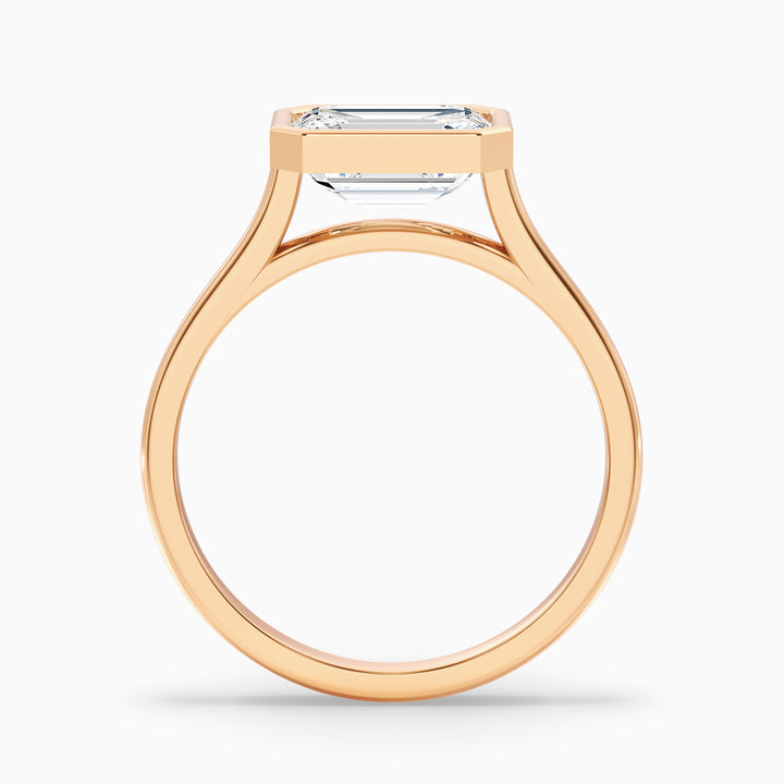 Briana 3 Carat Emerald East West Bezel Lab Grown Diamond Ring In 14k Yellow Gold