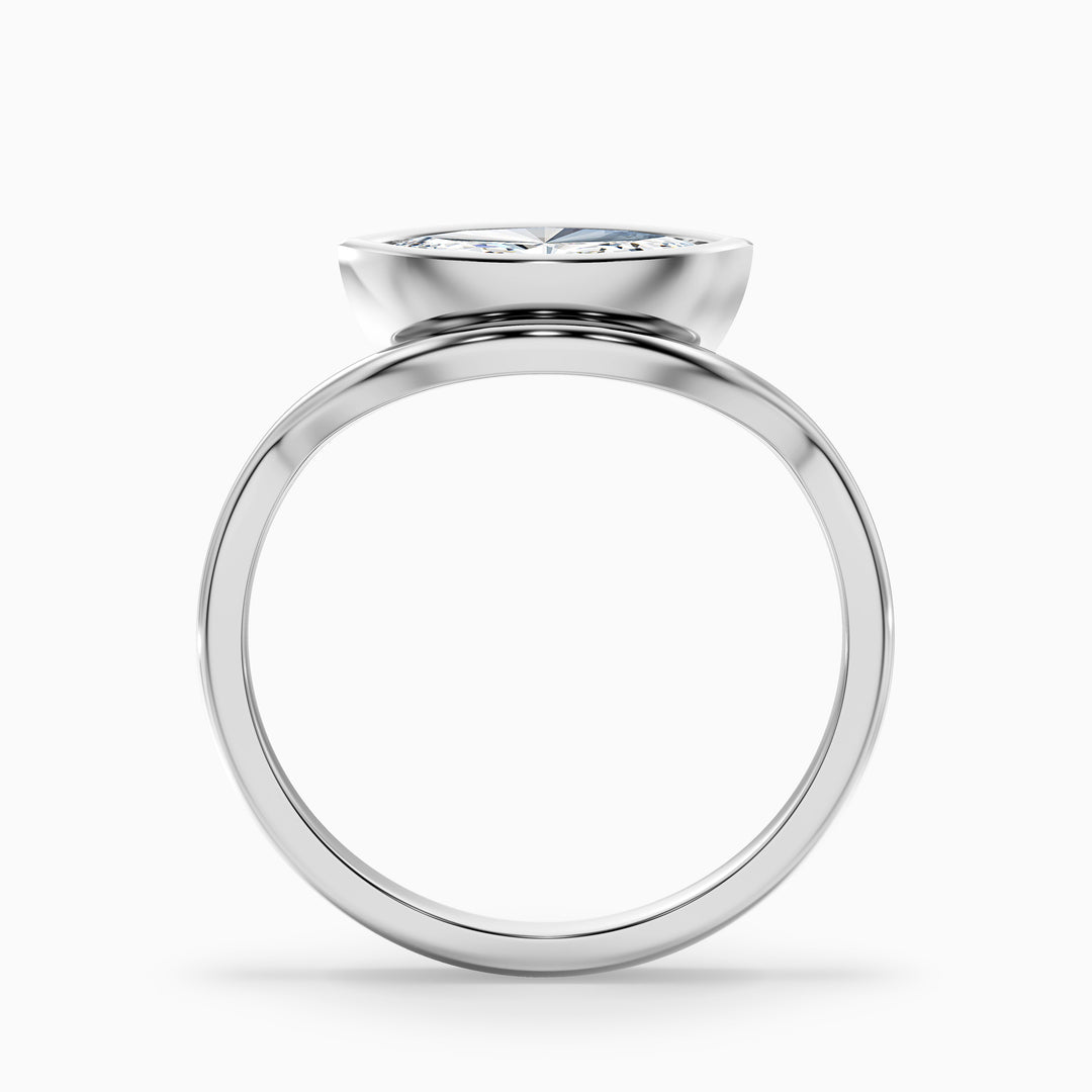 Briana 3.5 Carat Marquise East West Bezel Moissanite Diamond Ring In 925 Sterling Silver