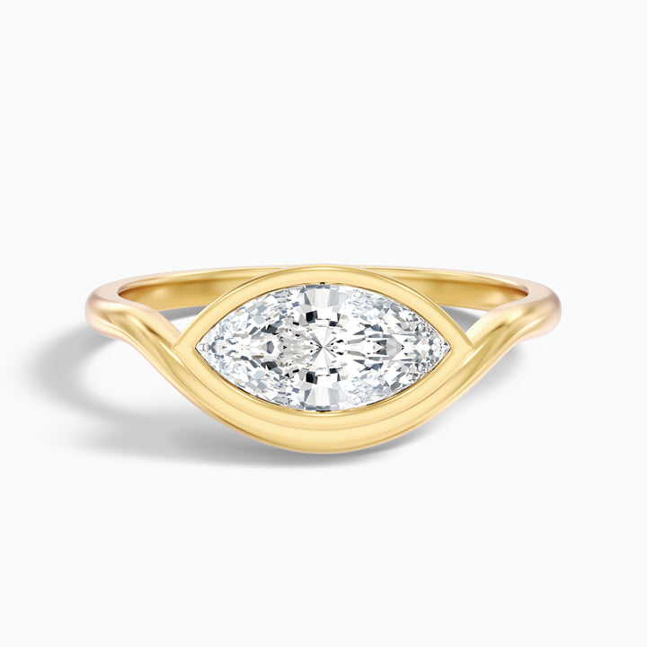 Kelsey 3 Carat Marquise East West Bezel Lab Grown Diamond Ring In 925 Sterling Silver