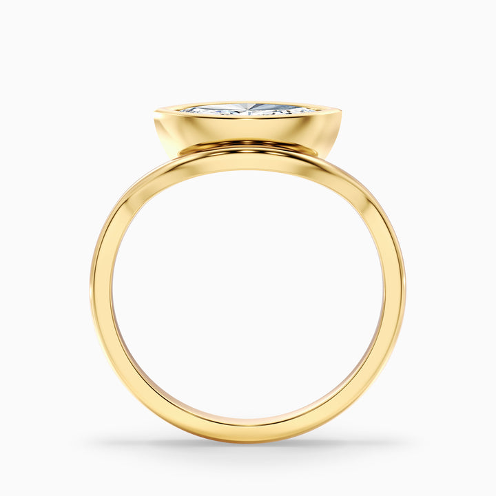 Briana 3.5 Carat Marquise East West Bezel Moissanite Diamond Ring In 925 Sterling Silver