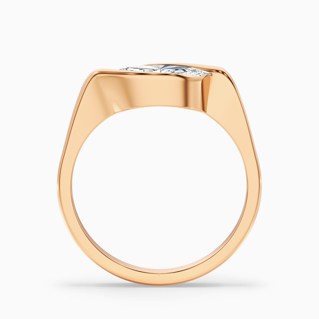 Alina 2 Carat Marquise East West Half Bezel Lab Grown Diamond Ring In Platinum