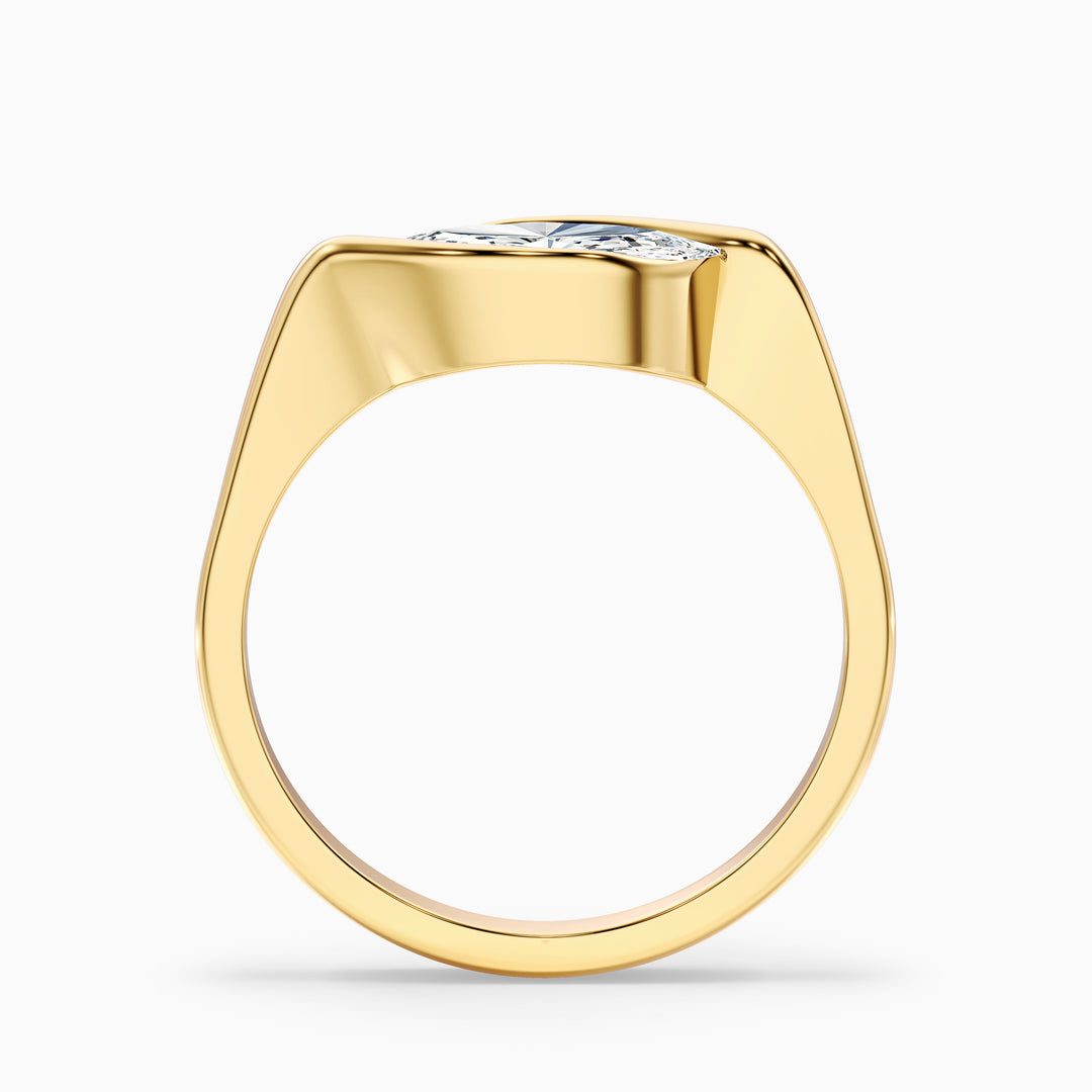 Alina 4 Carat Marquise East West Half Bezel Lab Grown Diamond Ring In 925 Sterling Silver