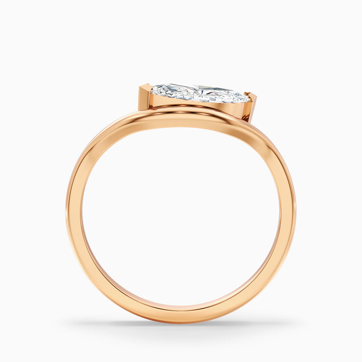 Elise 2 Carat Marquise Cut East West Lab Grown Diamond Ring in Platinum