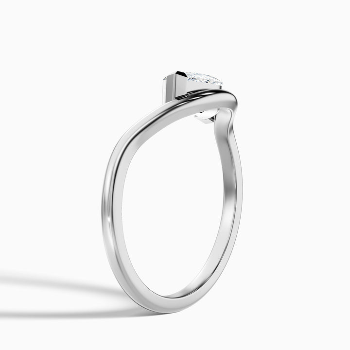 Elise 2 Carat Marquise Cut East West Lab Grown Diamond Ring in Platinum