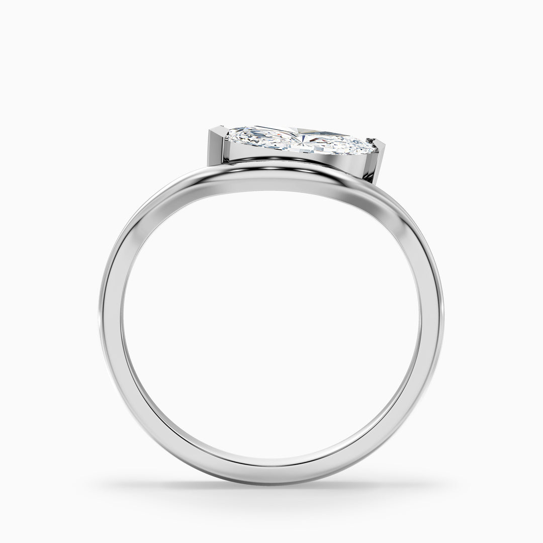 Gleny 4 Carat Marquise Cut East West Moissanite Diamond Ring in 925 Sterling Silver