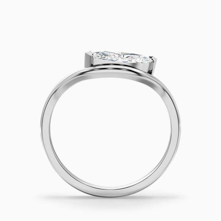 Elise 2 Carat Marquise Cut East West Lab Grown Diamond Ring in Platinum