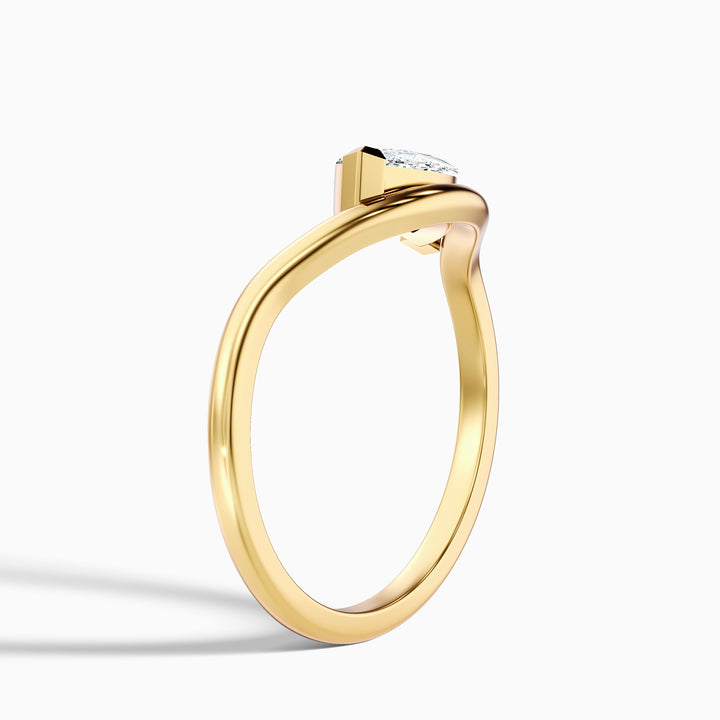 Elise 2 Carat Marquise Cut East West Lab Grown Diamond Ring in Platinum