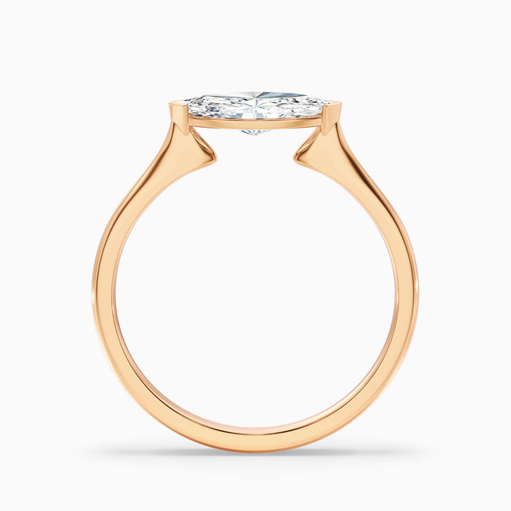Alva 1 Carat Marquise East West Lab Grown Diamond Engagement Ring in 925 Sterling Silver