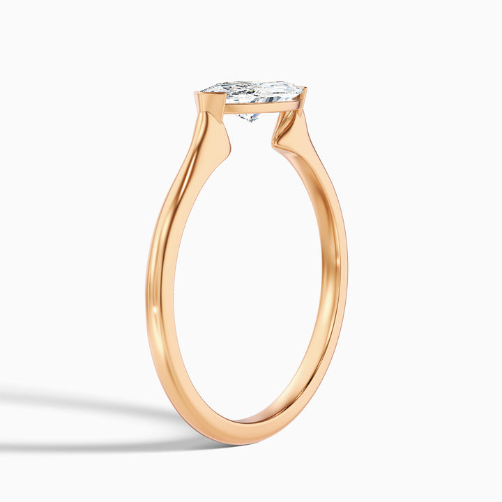 Alva 1 Carat Marquise East West Lab Grown Diamond Engagement Ring in 925 Sterling Silver