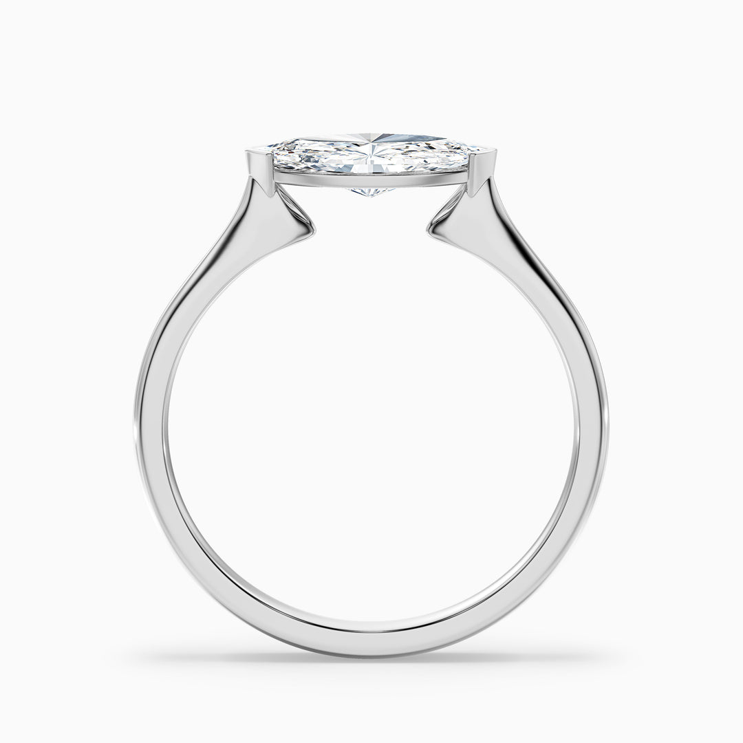 Alva 2.5 Carat Marquise East West Lab Grown Diamond Engagement Ring in 925 Sterling Silver