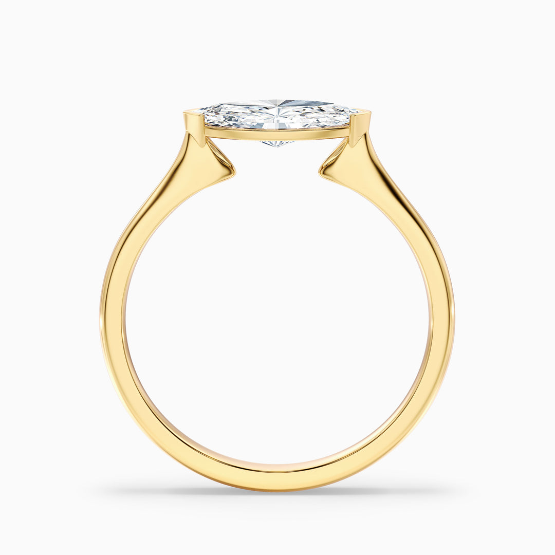 Alva 1.5 Carat Marquise East West Lab Grown Diamond Engagement Ring in 18k Yellow Gold