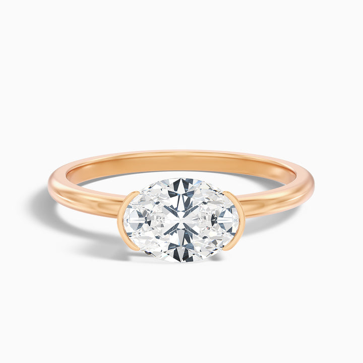 Blyth 2 Carat Oval Cut East West Lab Grown Diamond Ring in Platinum