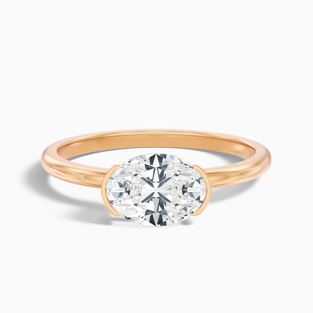 Blyth 4.5 Carat Oval Cut East West Lab Grown Diamond Ring in 925 Sterling Silver