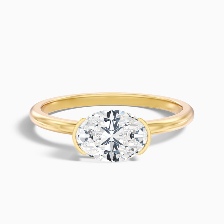 Blyth 2 Carat Oval Cut East West Lab Grown Diamond Ring in Platinum