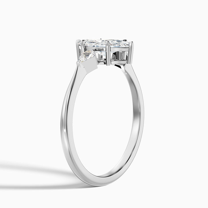 Brona 2 Carat Marquise Cut Side Kite Cut Lab Grown Diamond Ring in 925 Sterling Silver