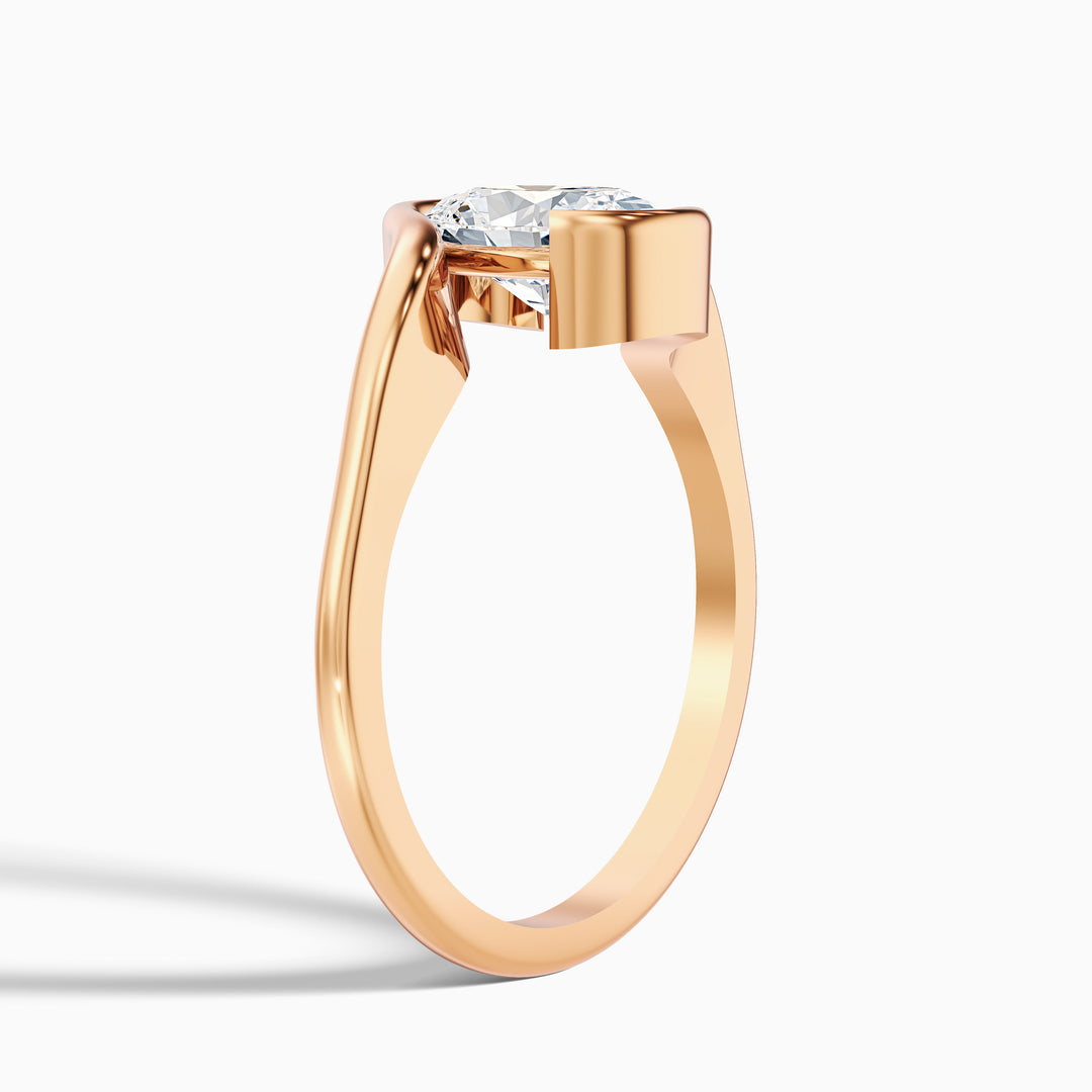 Gleny 4 Carat Oval Cut Bypass Lab Grown Diamond Engagement Ring in 14k Yellow Gold
