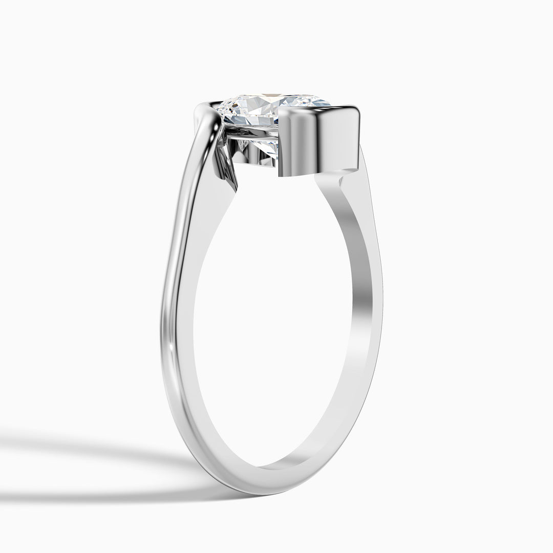 Gleny 1 Carat Oval Cut Bypass Lab Grown Diamond Engagement Ring in 925 Sterling Silver