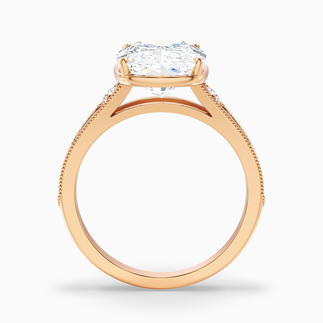 Taylor 3 Carat Elongated Old Mine Cushion Cut Lab Grown Diamond Ring in 14k Yellow Gold