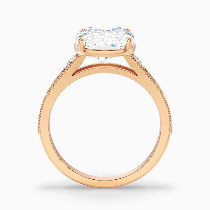 Taylor 3 Carat Elongated Old Mine Cushion Cut Lab Grown Diamond Ring in 14k Yellow Gold
