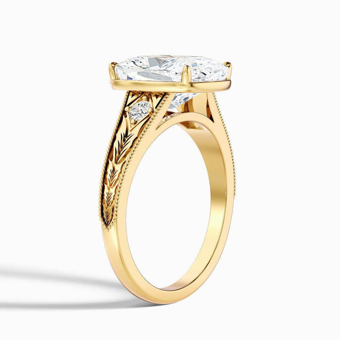 Taylor 2 Carat Elongated Cushion Cut Lab Grown Diamond Ring in 14k Yellow Gold
