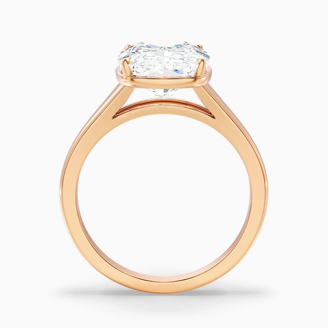 Noele 3 Carat Elongated Cushion Old Mine Cut Thick Band Lab Grown Diamond Ring in 14k Yellow Gold