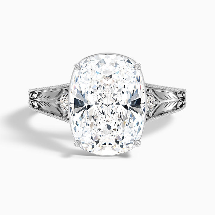 Taylor 4.5 Carat Elongated Old Mine Cushion Cut Lab Grown Diamond Ring in 925 Sterling Silver