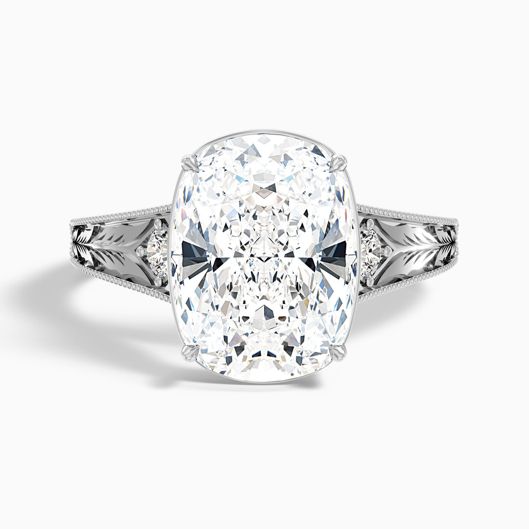 Taylor 3.5 Carat Elongated Old Mine Cushion Cut Lab Grown Diamond Ring in 925 Sterling Silver