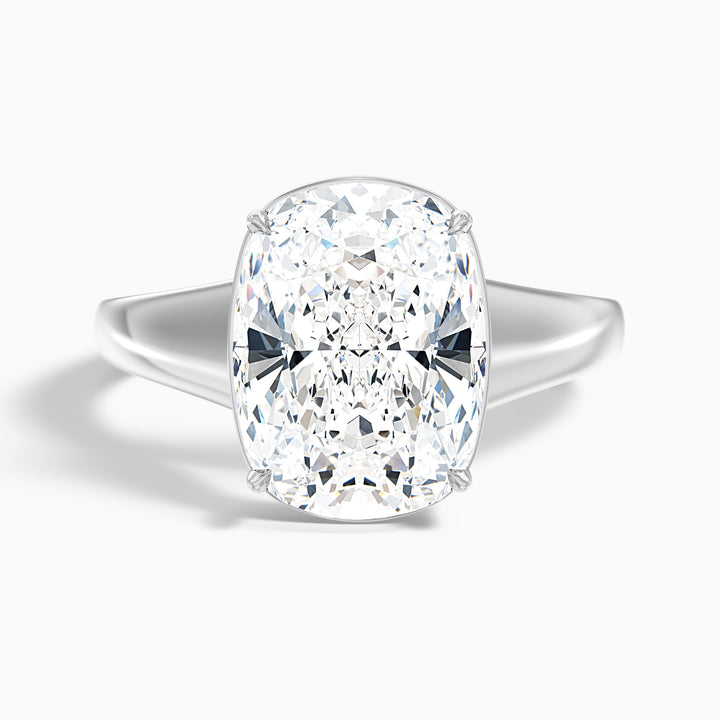 Noele 3 Carat Elongated Cushion Old Mine Cut Thick Band Lab Grown Diamond Ring in 14k Yellow Gold