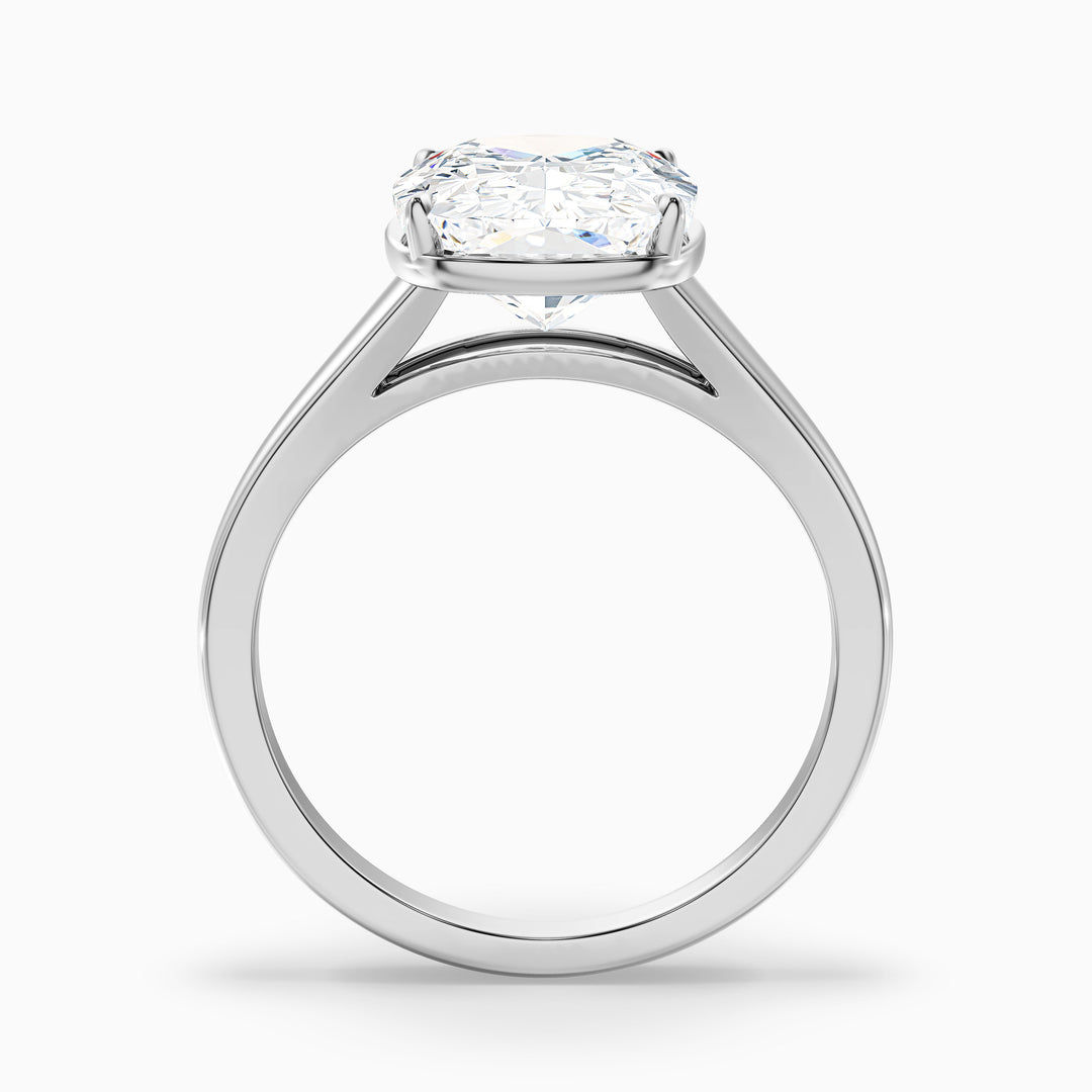 Noele 3 Carat Elongated Cushion Old Mine Cut Thick Band Lab Grown Diamond Ring in 14k Yellow Gold