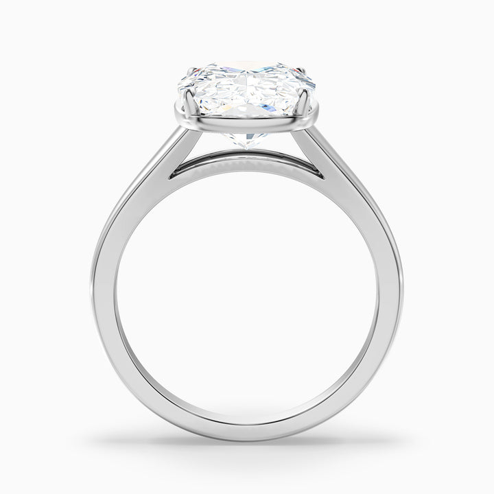 Noele 3 Carat Elongated Cushion Old Mine Cut Thick Band Lab Grown Diamond Ring in 14k Yellow Gold