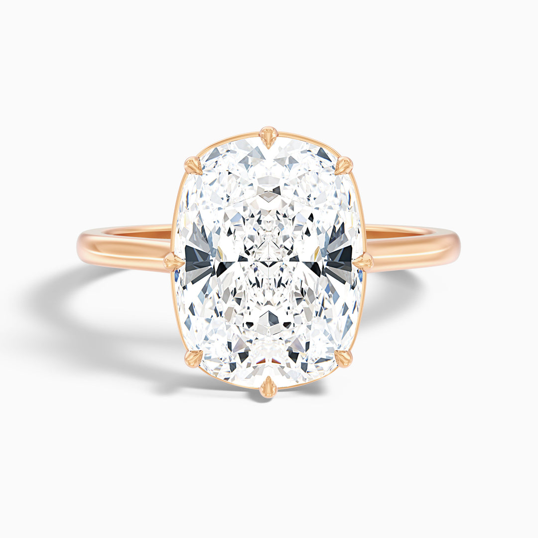 Verne 3 Carat 8 Prong Elongated Cushion Old Mine Cut Lab Grown Diamond Ring in 18k White Gold