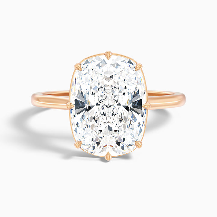 Verne 3 Carat 8 Prong Elongated Cushion Old Mine Cut Lab Grown Diamond Ring in 18k White Gold