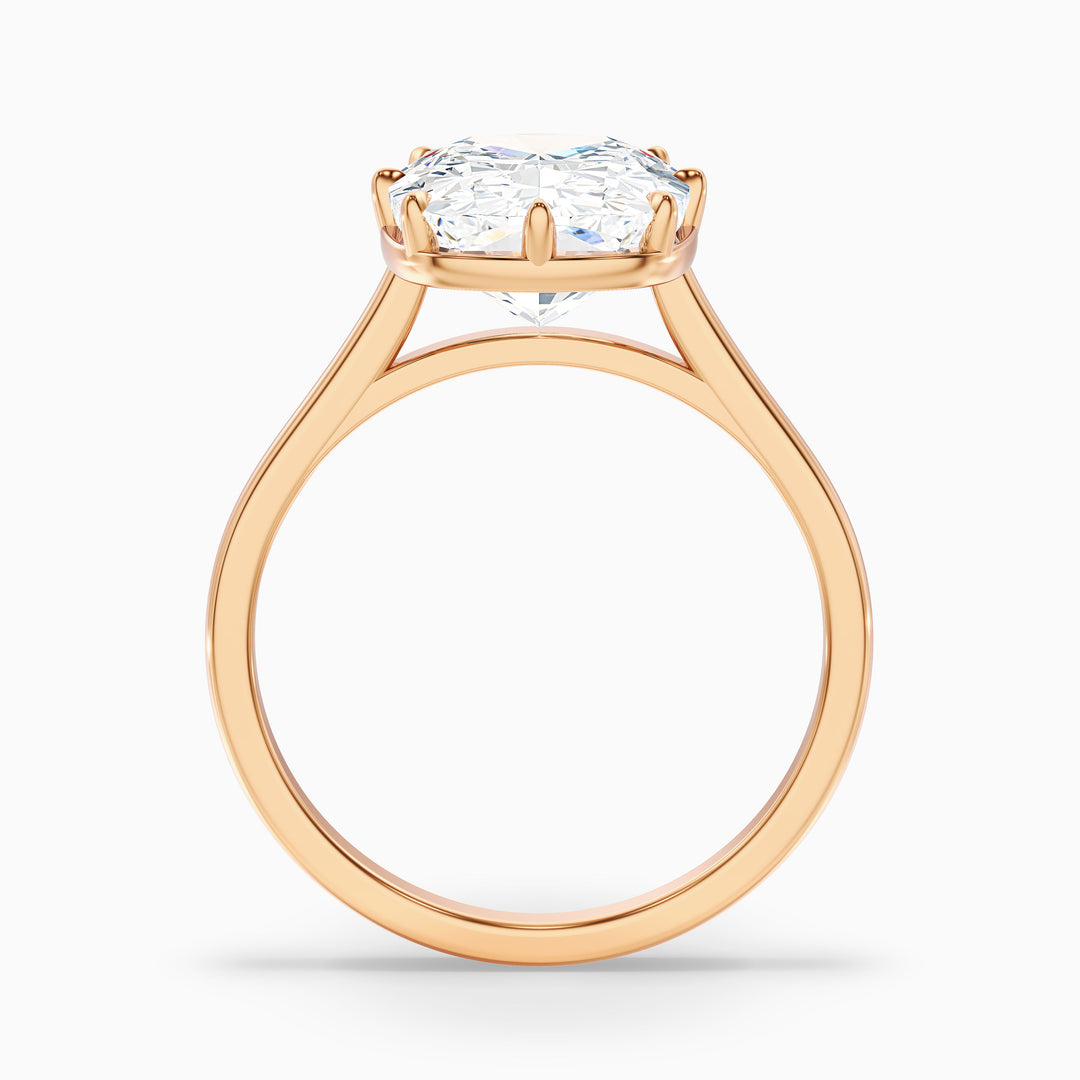 Verne 3 Carat 8 Prong Elongated Cushion Old Mine Cut Lab Grown Diamond Ring in 18k White Gold